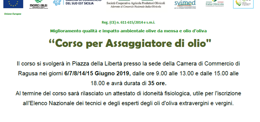 Al via il corso per assaggiatori di olio a Ragusa, Giugno 2019